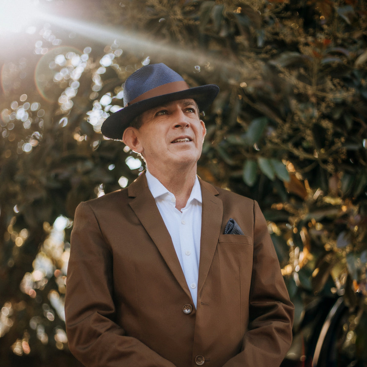 Sombrero Clásico Hombre Azul - detalle de tejido