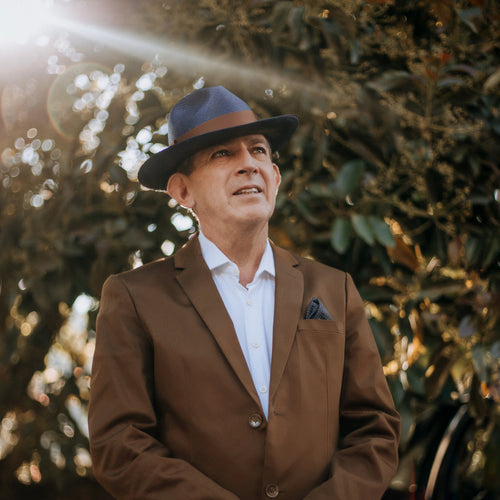 Sombrero Clásico Hombre Azul - detalle de tejido