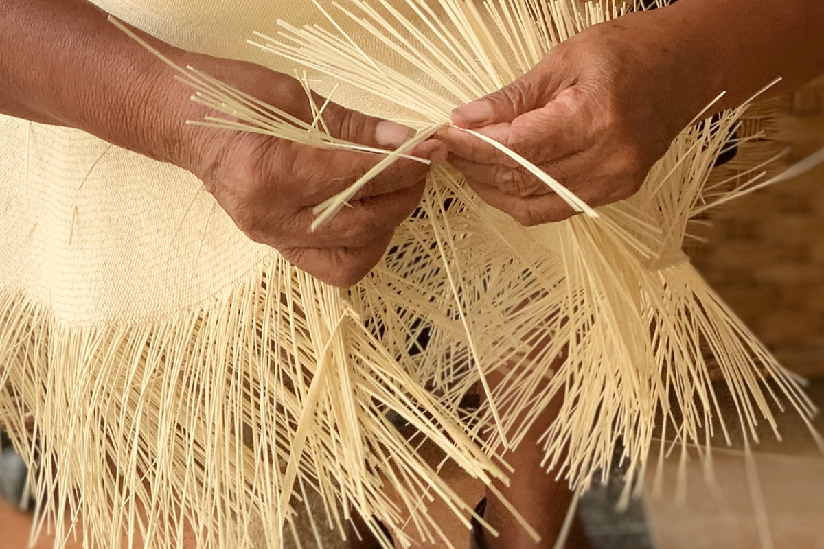 The Montecristi, woven by hand.