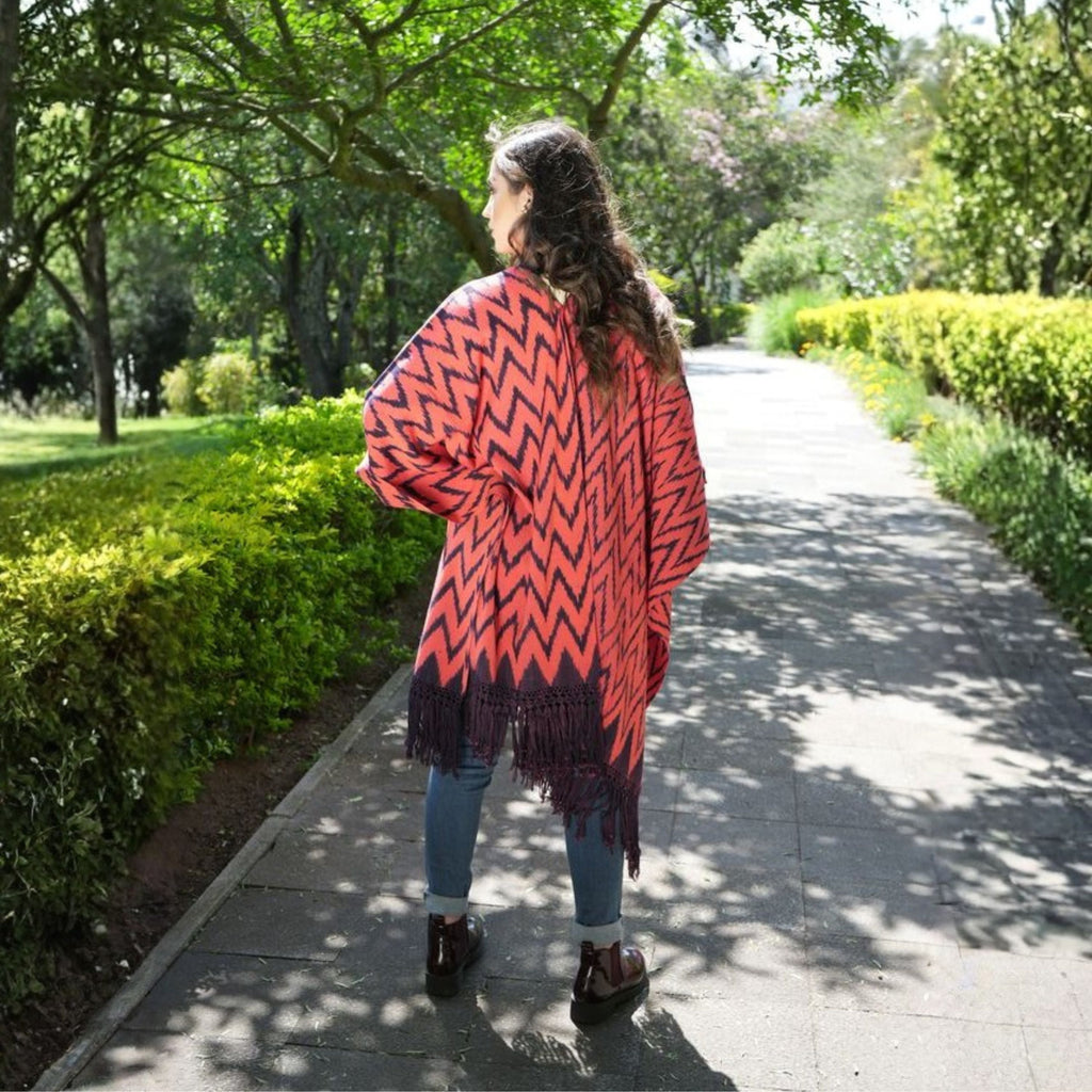MACANA MONTAÑAS ROJO Y MORADO – Macana Gavilani, tejido artesanal hecho a mano en Ecuador
