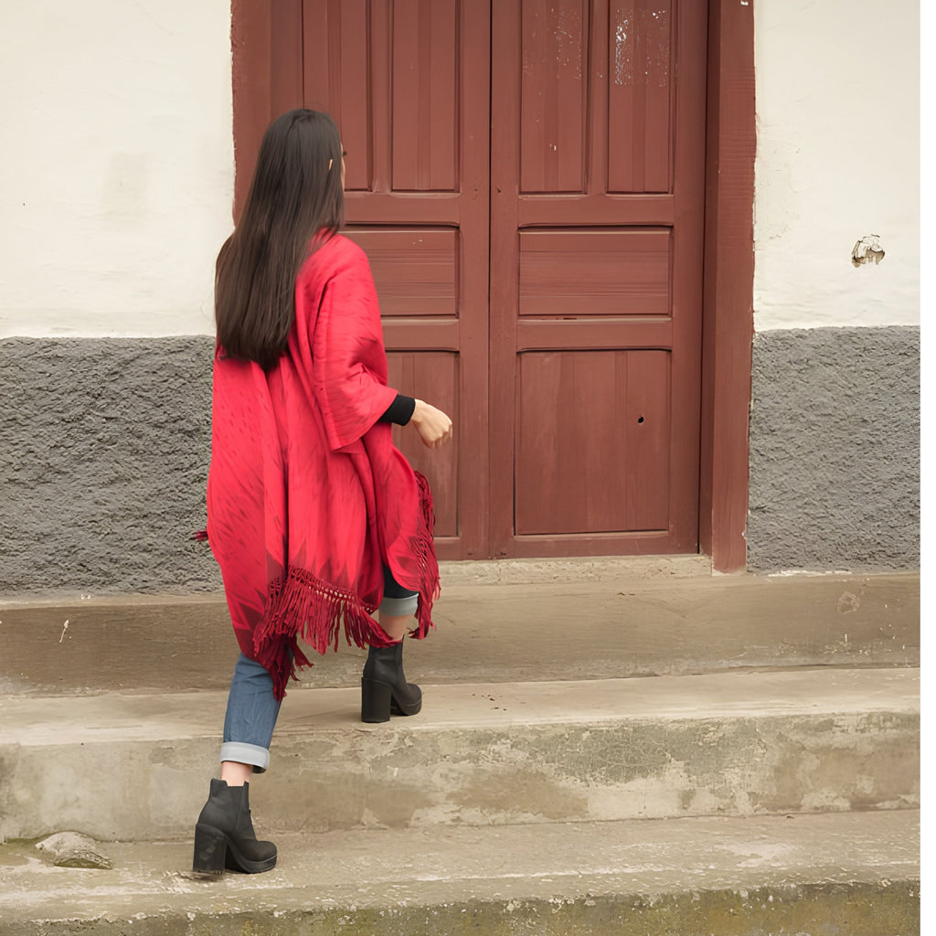 MACANA SHIRIADO ROJO Y MORADO – Macana Gavilani, tejido artesanal hecho a mano en Ecuador